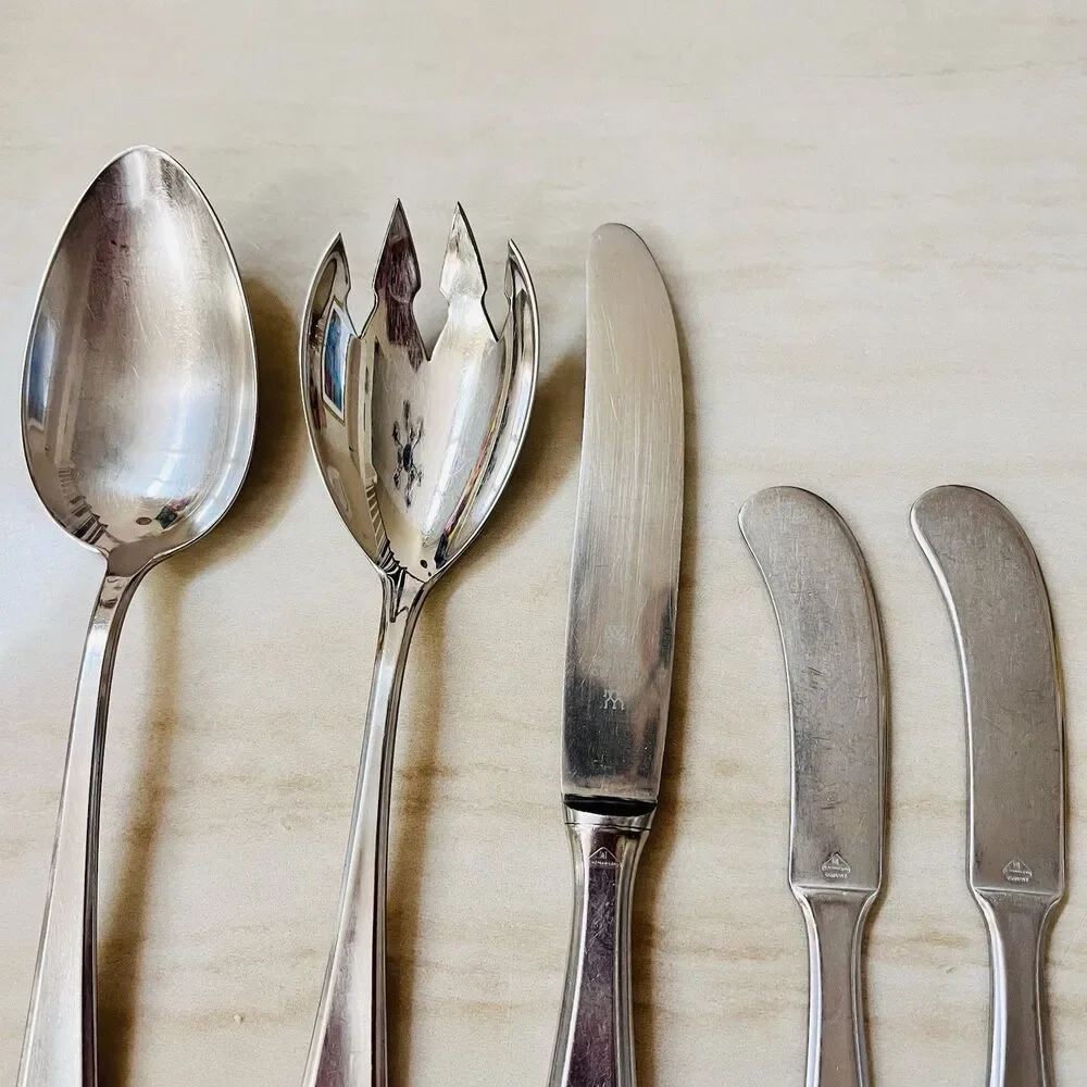 5pc WMF Cromargan Germany Shadowpoint Serving Set Stainless
